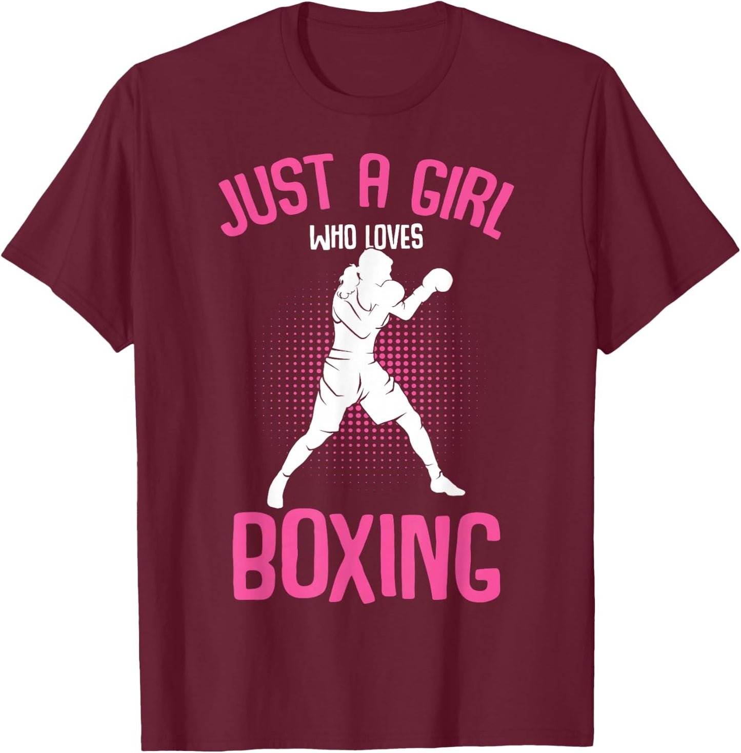 Just a Girl who loves Boxing Boxer Girls Kids T-Shirt - T-Shirt | Maroon