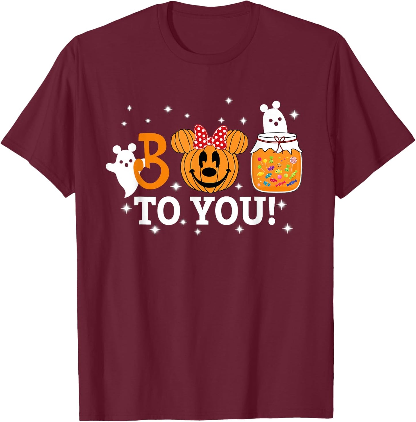Cute Pumpkin Beer Boo To You Women Kids Halloween T-Shirt - T-Shirt | Maroon