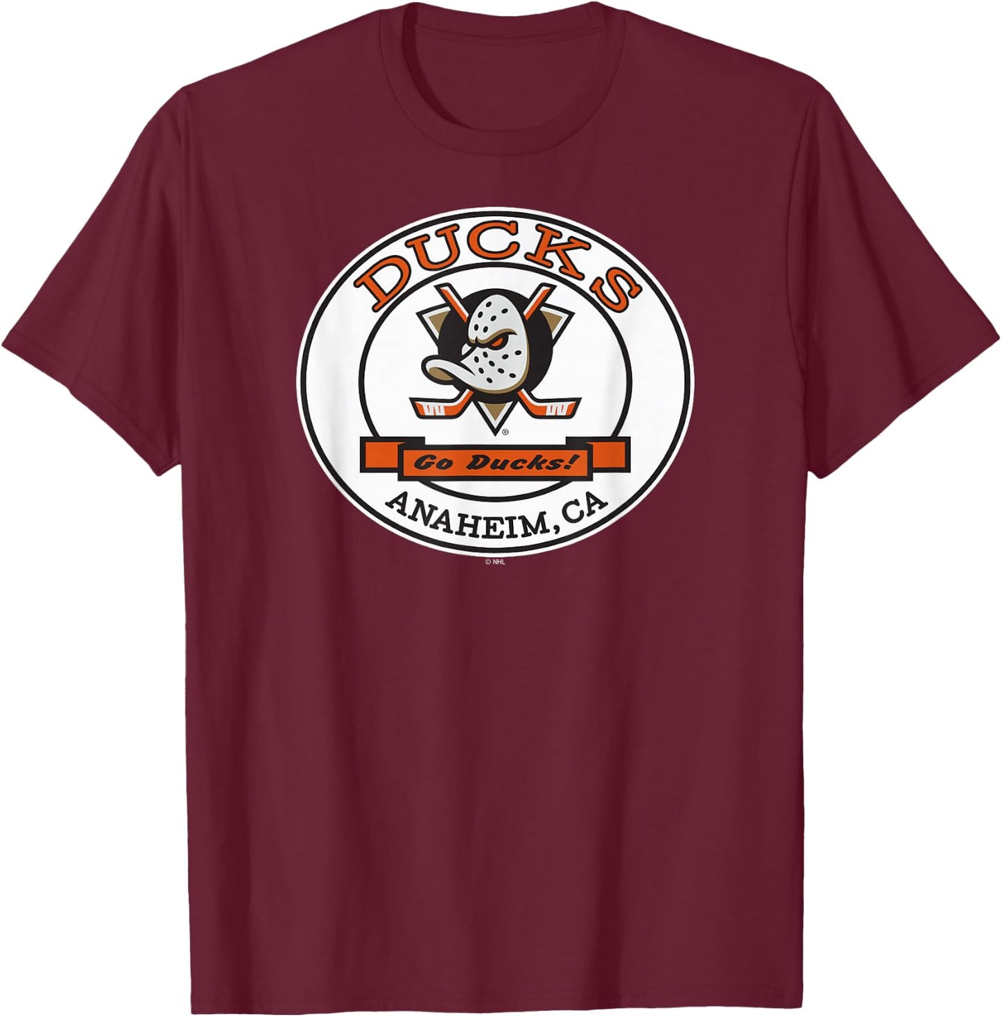 Anaheim Ducks Go Officially Licensed T-Shirt - T-Shirt | Maroon