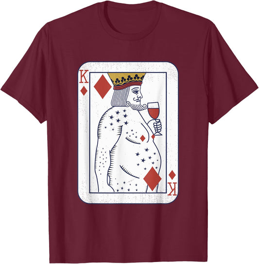 Check King Costume, Sommelier Outfit, Bartender , Black, S T-Shirt - T-Shirt | Maroon