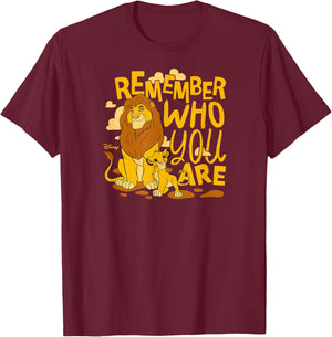 The Lion King - Mufasa and Simba Remember Who You Are T-Shirt - T-Shirt | Maroon