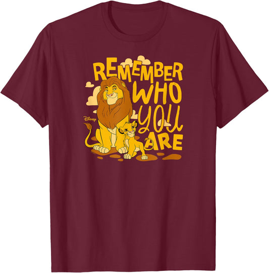 The Lion King - Mufasa and Simba Remember Who You Are T-Shirt - T-Shirt | Maroon