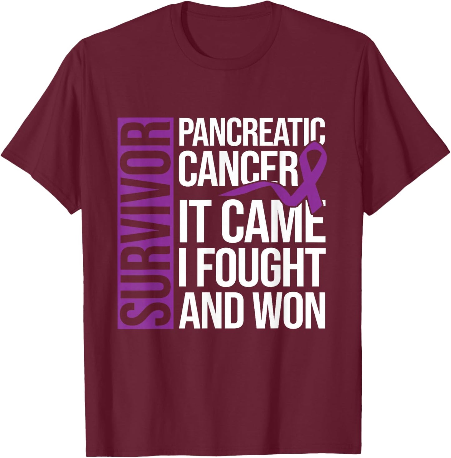 Survivor Cancer Survivor Pancreatic Cancer T-Shirt - T-Shirt | Maroon