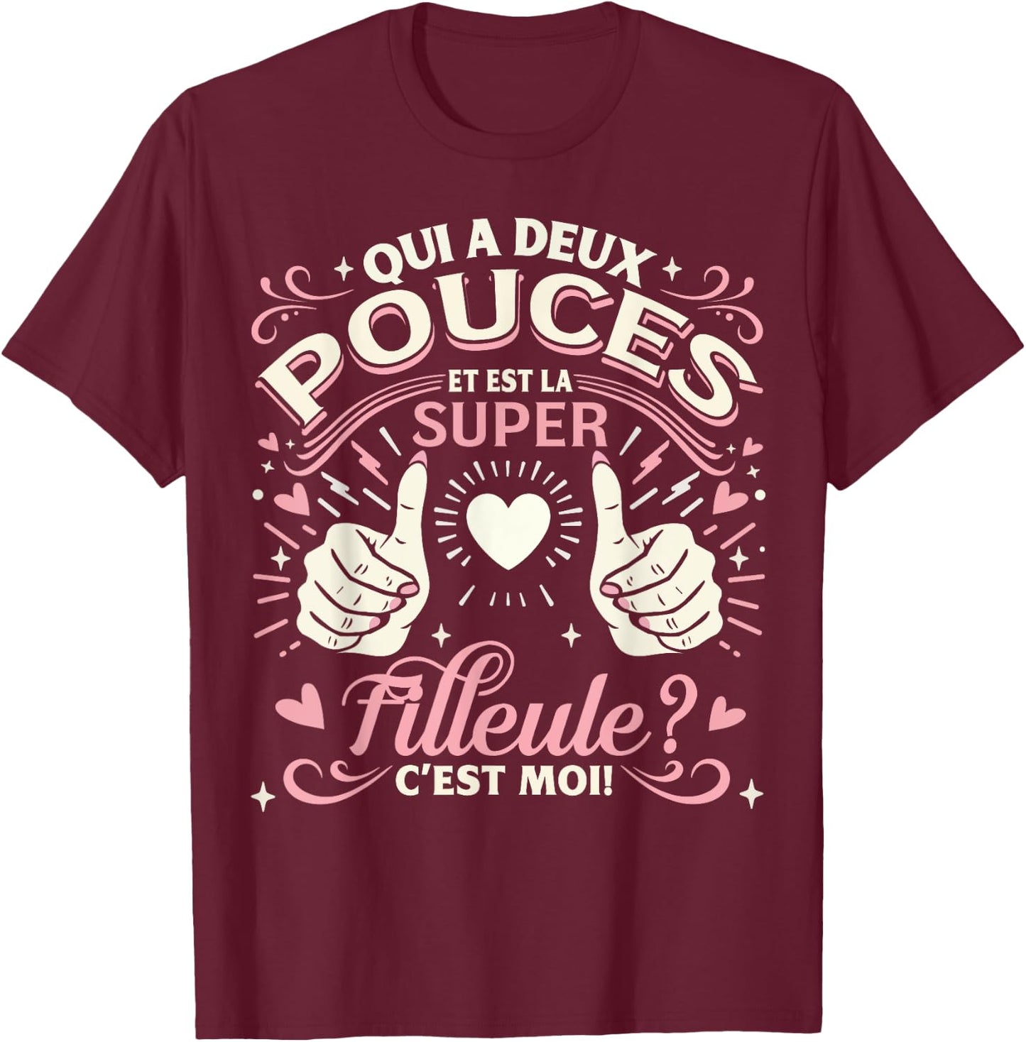 A Super Girl Gift My Daughter Godmother Baptism , Black, S T-Shirt - T-Shirt | Maroon