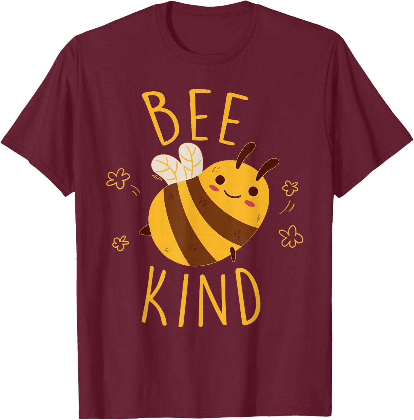 Cute Kids Women Bee Kind Kindness T-Shirt - T-Shirt | Maroon