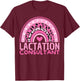 Lactation Consultant Breastfeeding Week Awareness Rainbow T-Shirt - T-Shirt | Maroon
