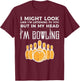 Might Look Im Listening Bowling Funny Bowler Men Women Kids T-Shirt - T-Shirt | Maroon