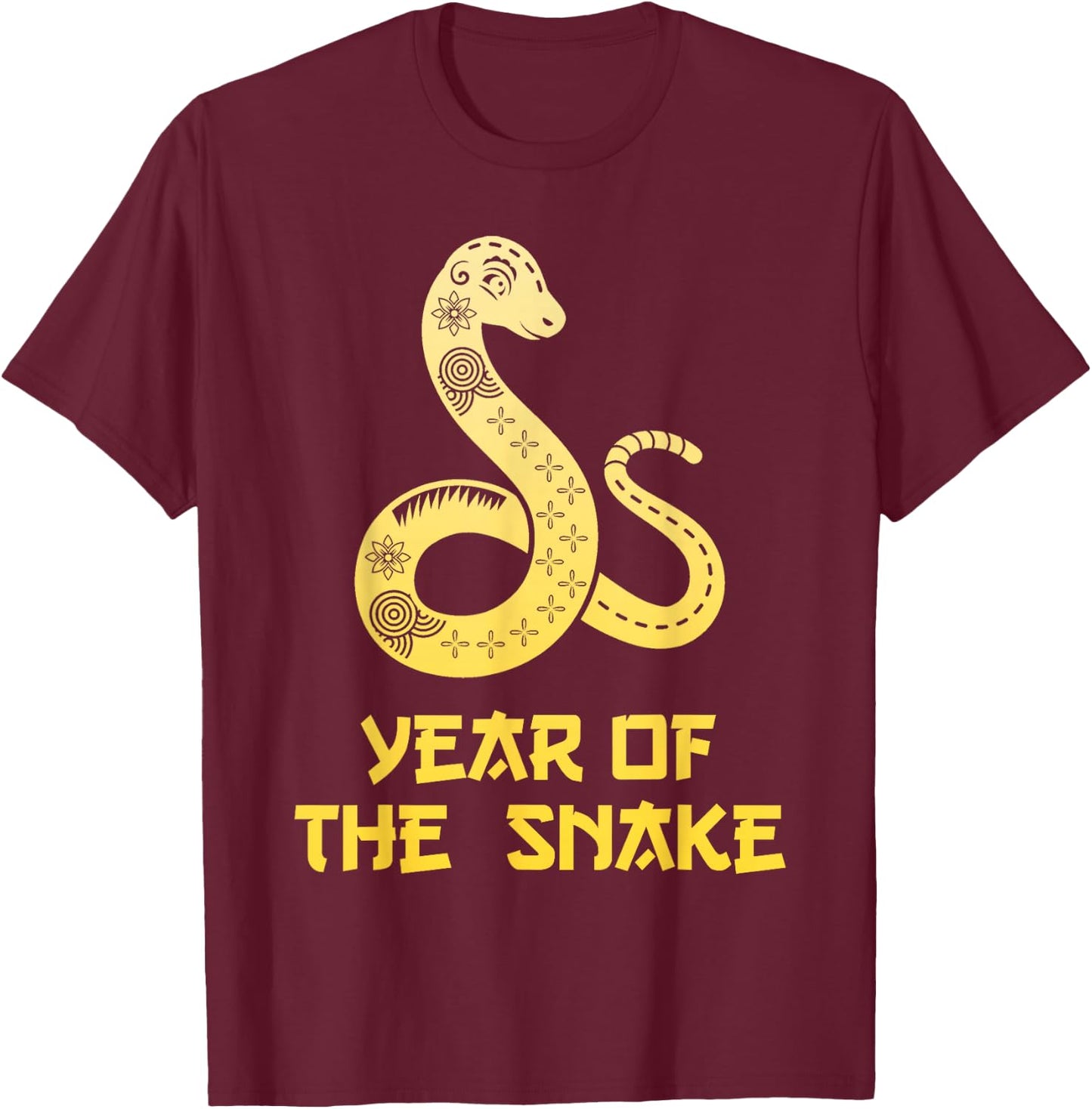 Chinese New Year 2025 Snake Red Chinese Year Women Men T-Shirt - T-Shirt | Maroon