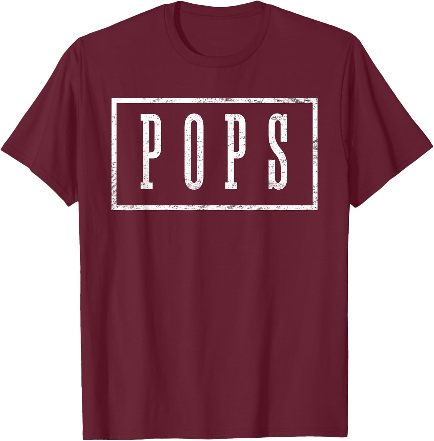 Pops - Sleek Framed Design Father's Day Pops T-Shirt - T-Shirt | Maroon