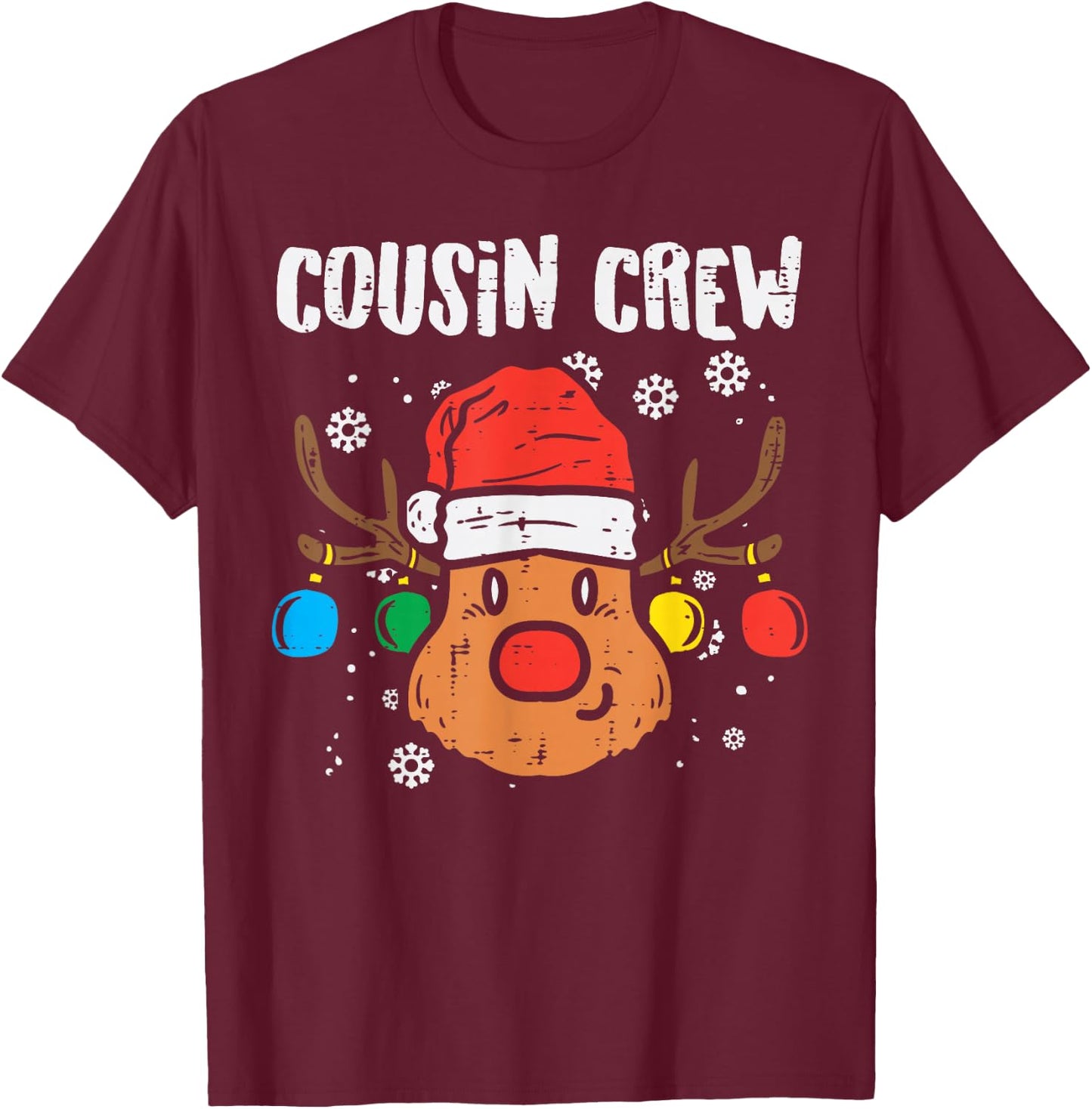 Cousin Crew Xmas PJs Matching Christmas Pajamas For Family T-Shirt - T-Shirt | Maroon