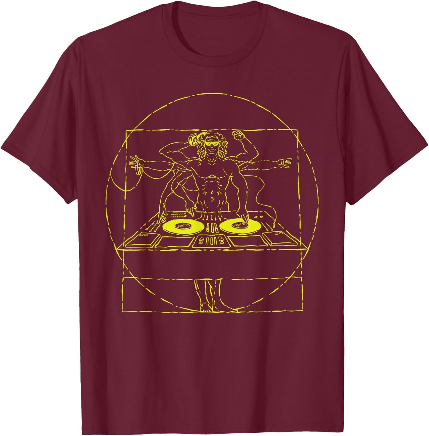 Techno Rave Hardstyle Merch DJ Festival / Party Hardstyle , Black, S T-Shirt - T-Shirt | Maroon