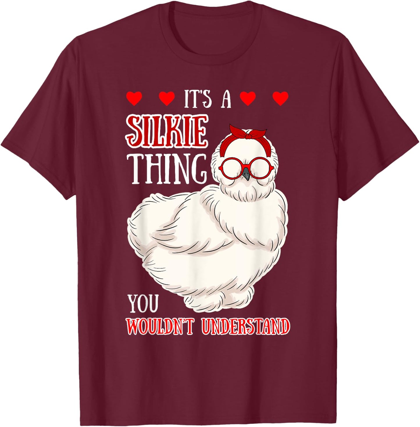 Silkie Chicken Breeder Bantam Silky Headband Poultry Farmer T-Shirt - T-Shirt | Maroon