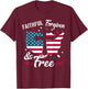 Faithful Forgiven Free Patriotic Christian 4th of July Women T-Shirt - T-Shirt | Maroon