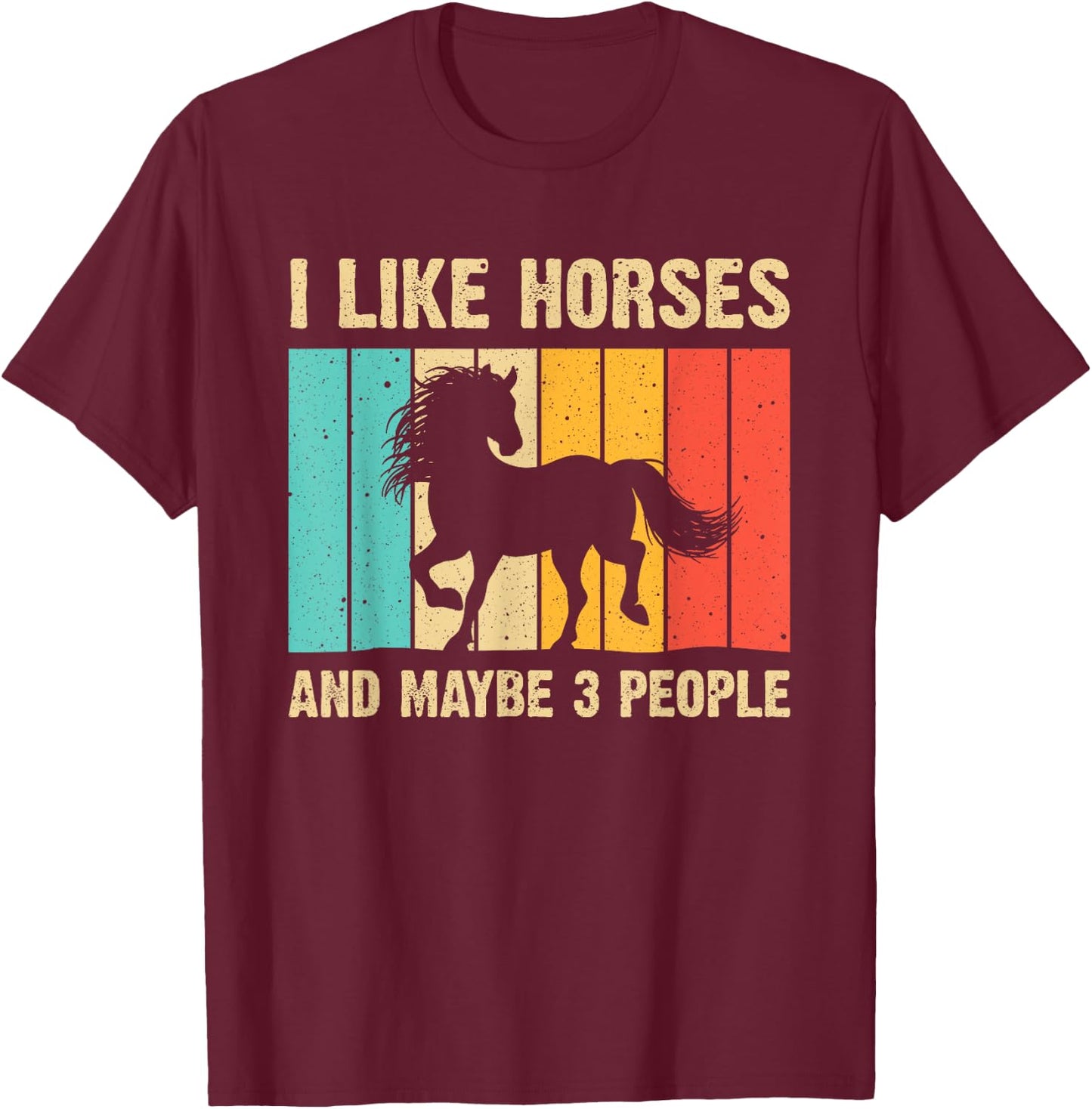 Funny Horse Art Horse Lover Men Women Boys Girls Introvert T-Shirt - T-Shirt | Maroon