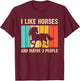 Funny Horse Art Horse Lover Men Women Boys Girls Introvert T-Shirt - T-Shirt | Maroon