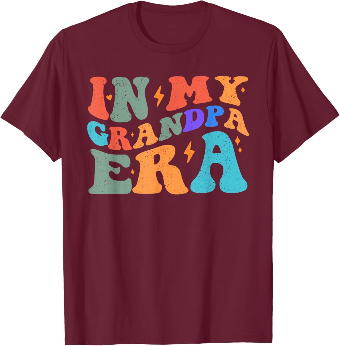 Groovy In My Grandpa Era Father's Day T-Shirt - T-Shirt | Maroon