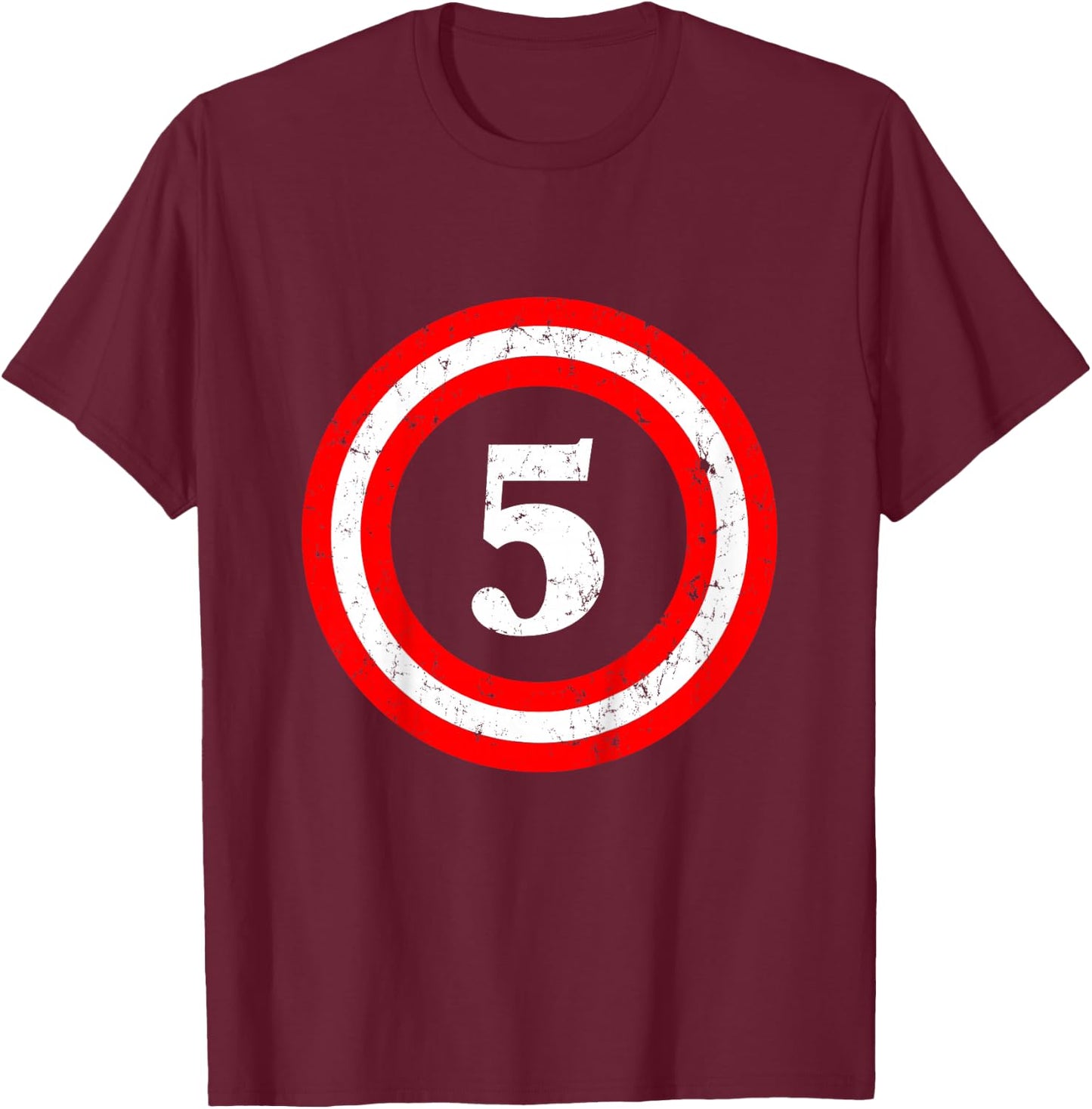 Captain 5th Birthday - Gift Five Years Old Youth Kids T-Shirt - T-Shirt | Maroon