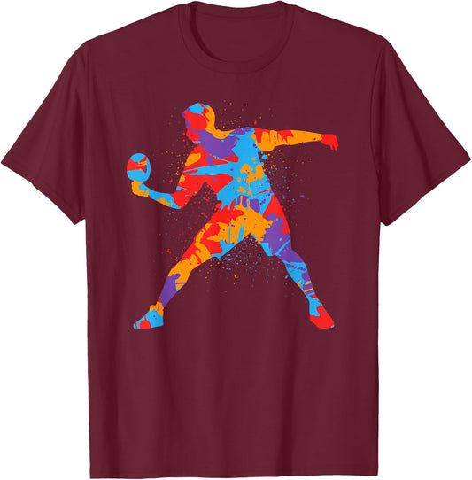 Table Tennis Player Colourful Children's Boys Table Tennis , black T-Shirt - T-Shirt | Maroon