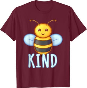 Bee Kind Cute Funny Bumblebee Graphic Women Inspirational T-Shirt - T-Shirt | Maroon