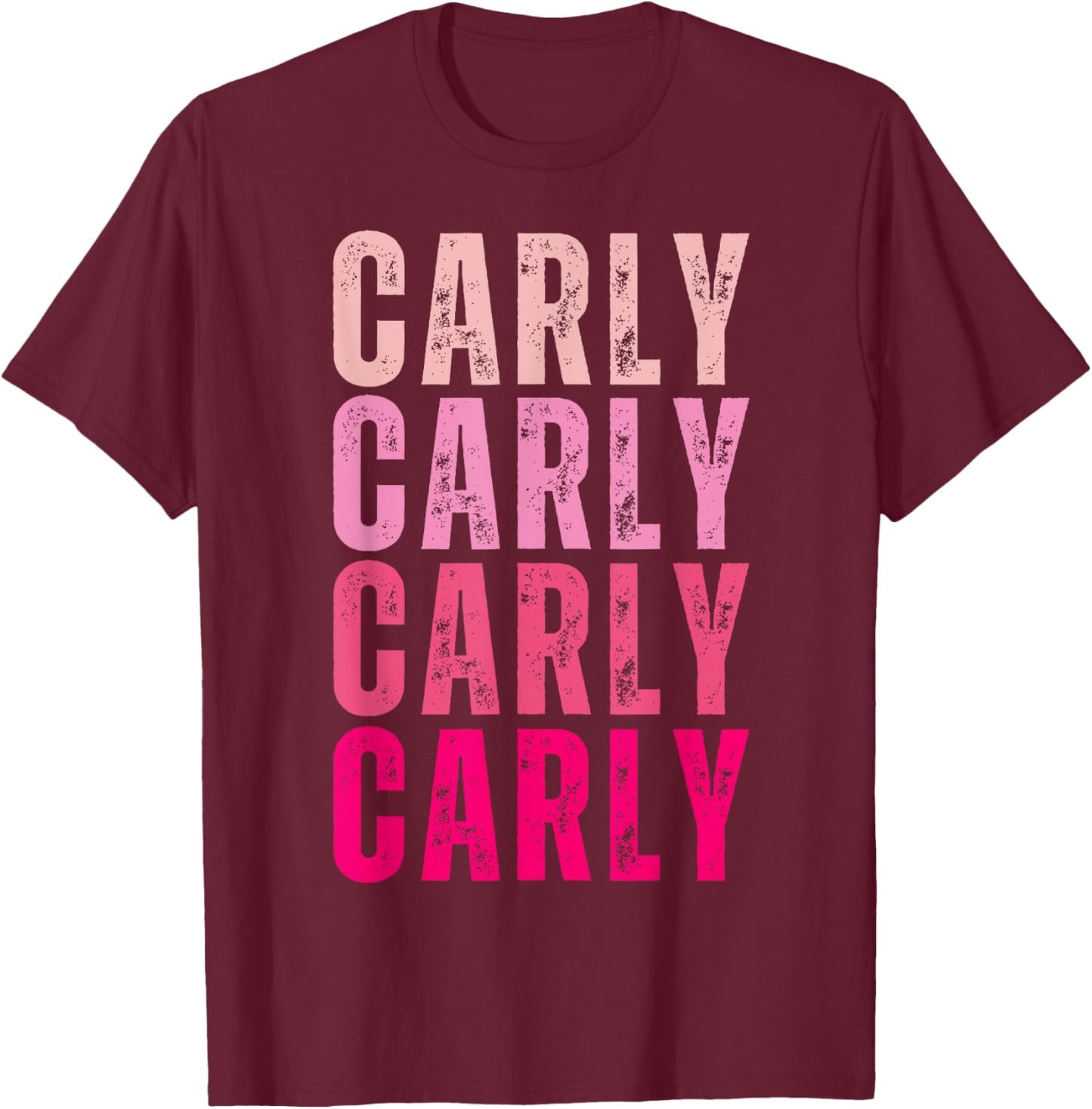Personalized Name Carly I Love Carly 70's Vintage T-Shirt - T-Shirt | Maroon