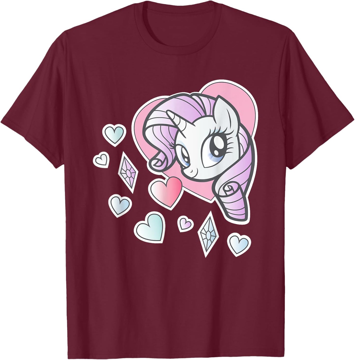 My Little Pony Rarity Heart T-Shirt - T-Shirt | Maroon