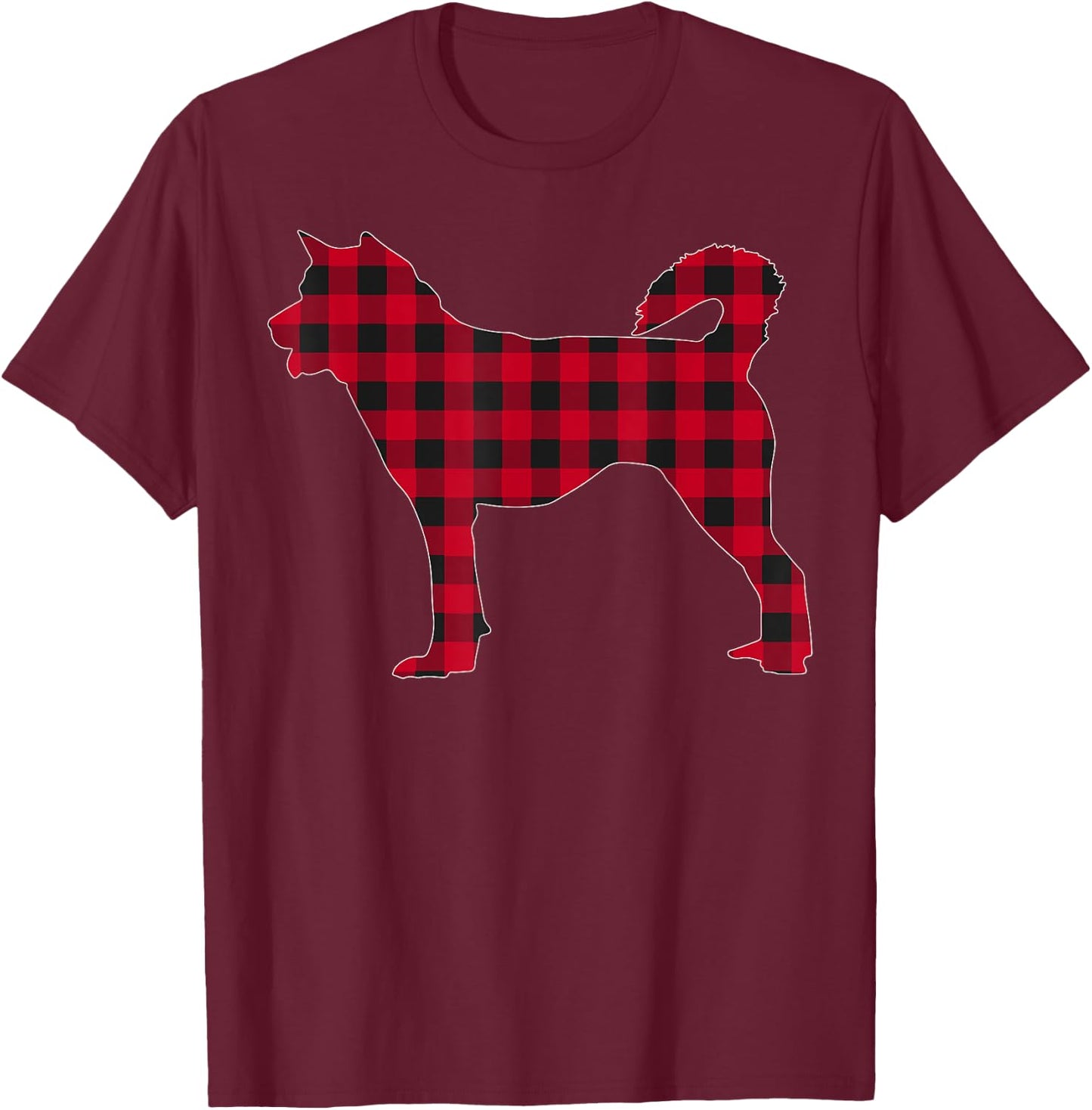 Red Plaid Siberian Husky Dog Lover Family Christmas Pajama Men Women Kids T-Shirt - T-Shirt | Maroon