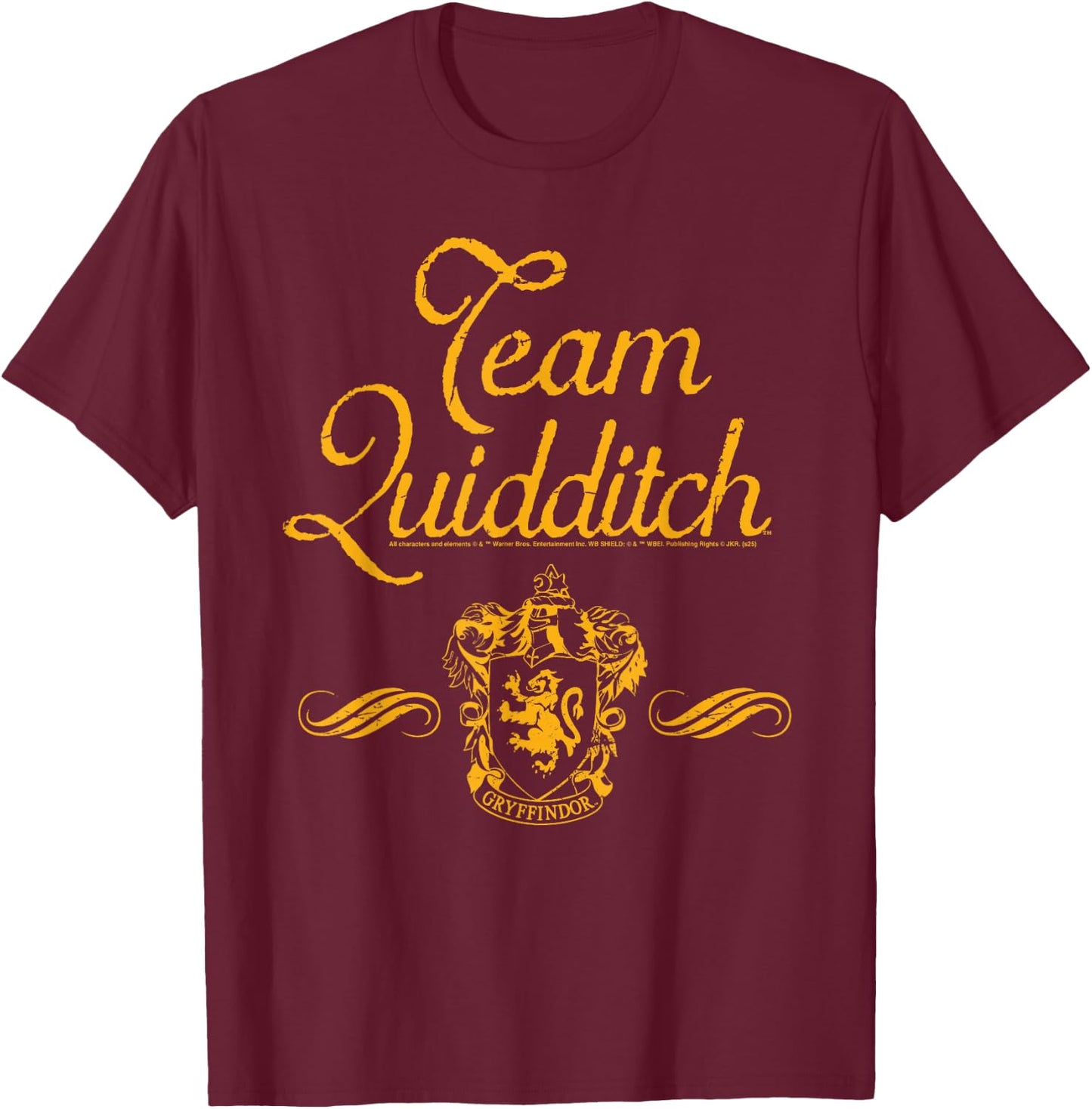 Harry Potter Gryffindor Team Quidditch , Black, S T-Shirt - T-Shirt | Maroon
