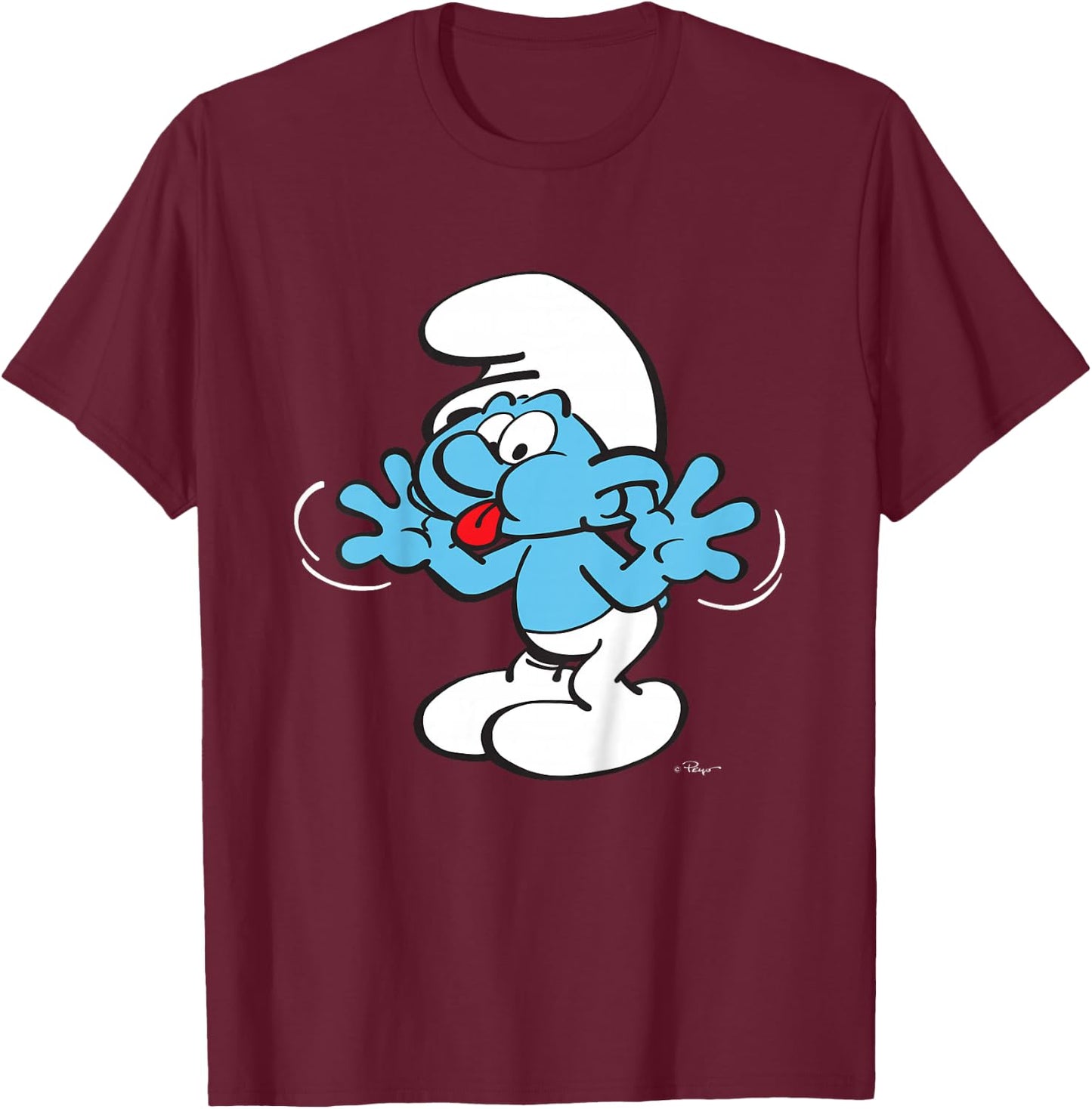 Kids The Smurfs Blowing Raspberries Kids , Black, 2 T-Shirt - T-Shirt | Maroon