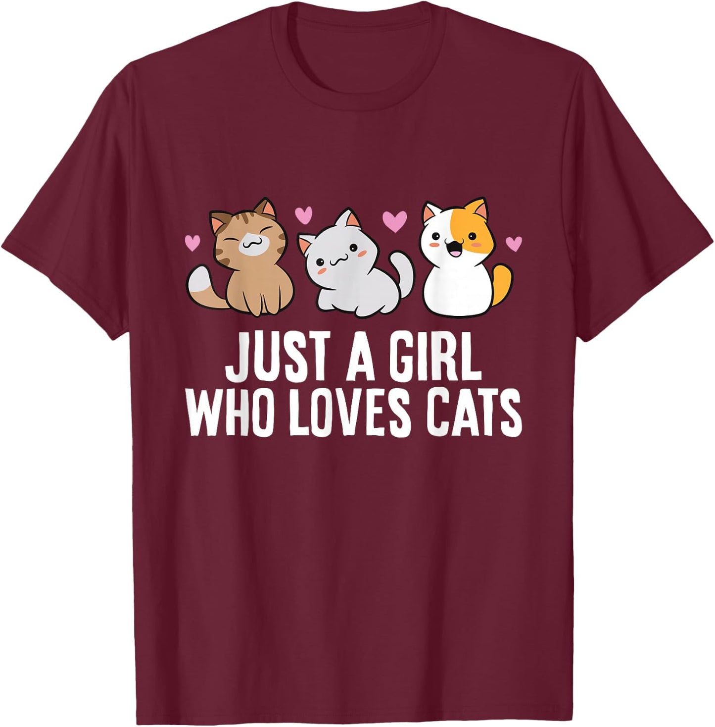 Nur EIN Mädchen das Katzen liebt T-Shirt - T-Shirt | Maroon