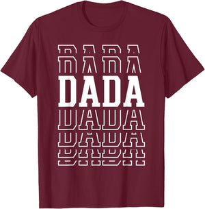 Dada Funny Layered Text Father's Day Dad T-Shirt - T-Shirt | Maroon