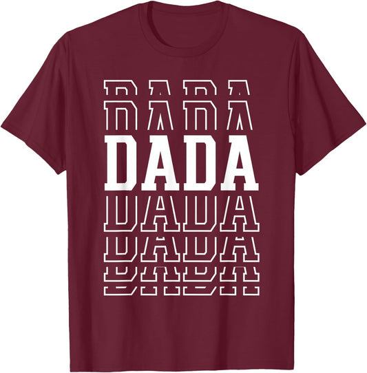 Dada Funny Layered Text Father's Day Dad T-Shirt - T-Shirt | Maroon