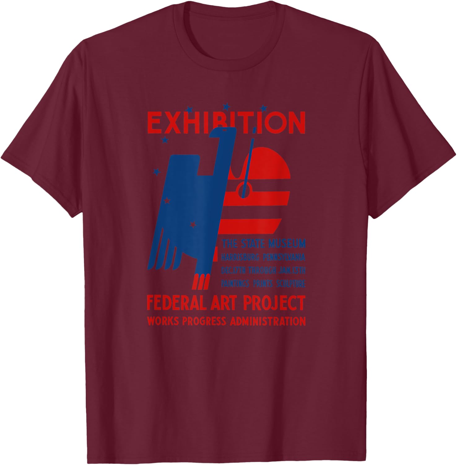 Federal Arts Project - Vintage WPA T-Shirt - T-Shirt | Maroon