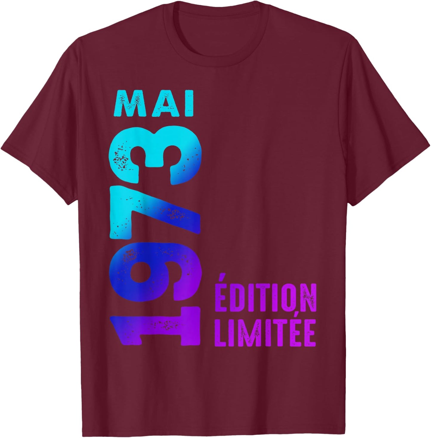 1973 Édition Limitée Mai 1973 T-Shirt - T-Shirt | Maroon