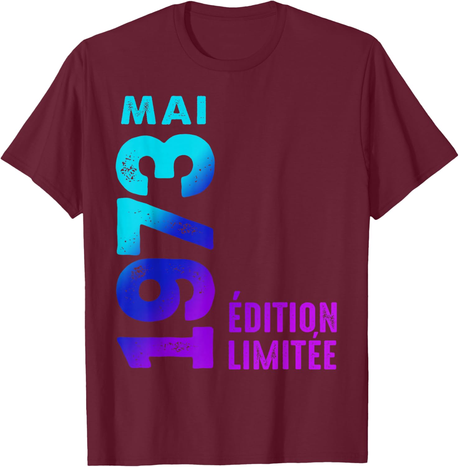 1973 Édition Limitée Mai 1973 T-Shirt - T-Shirt | Maroon