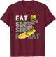 Eat Sleep Surf Repeat T-Shirt - T-Shirt | Maroon