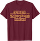 It Took Me 40 Years To Look This Good Vintage 40th Birthday T-Shirt - T-Shirt | Maroon