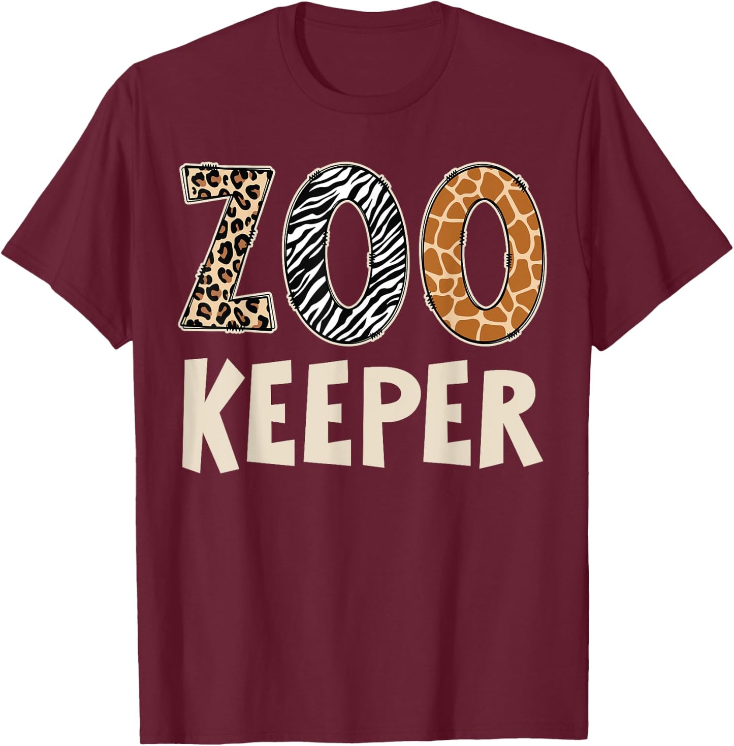 Zookeeper Zoo Keeper Costume Adult Animals Wildlife Safari T-Shirt - T-Shirt | Maroon