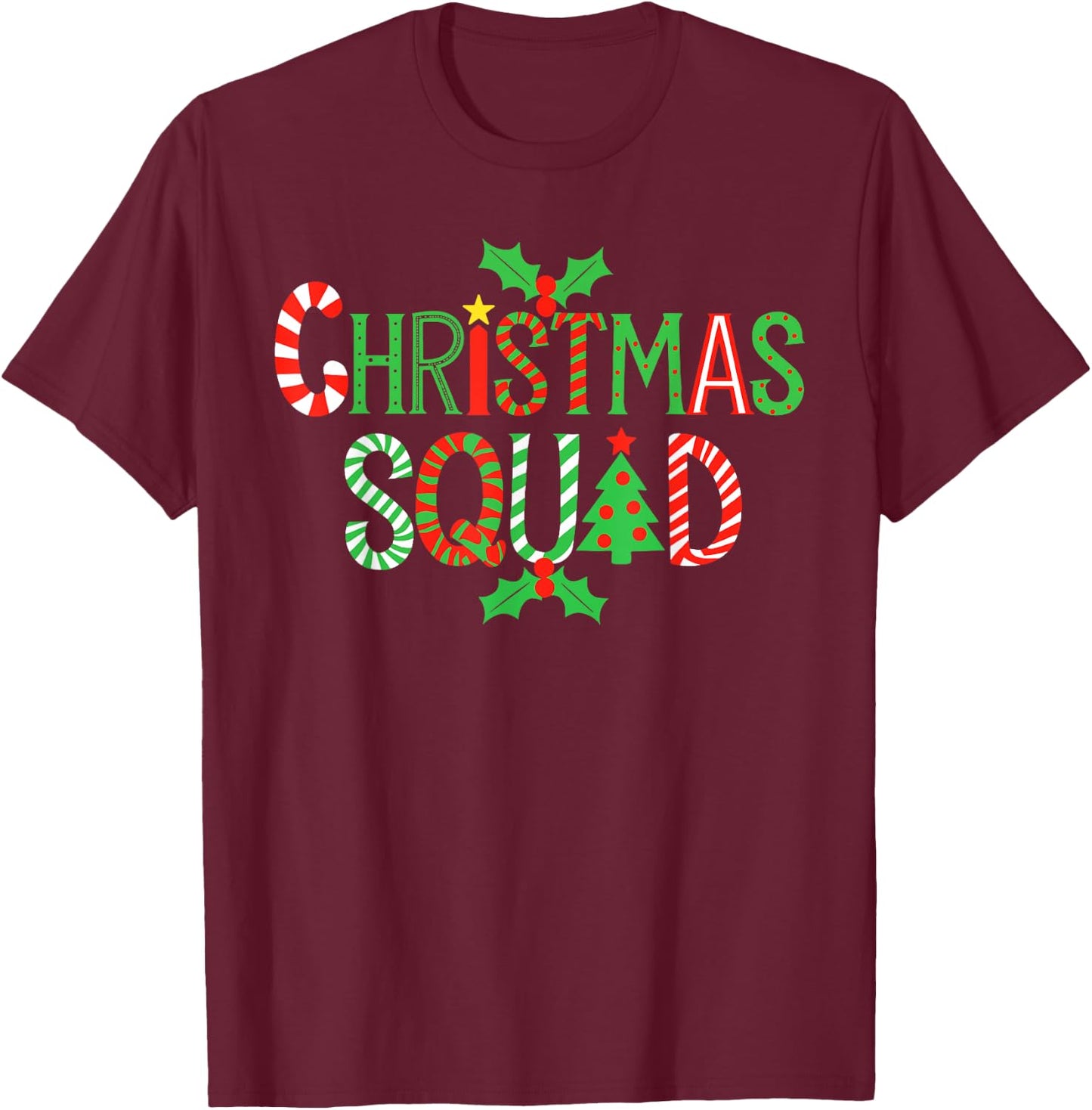 Christmas Squad Shirt Family Adult Kids Christmas Pajamas T-Shirt - T-Shirt | Maroon