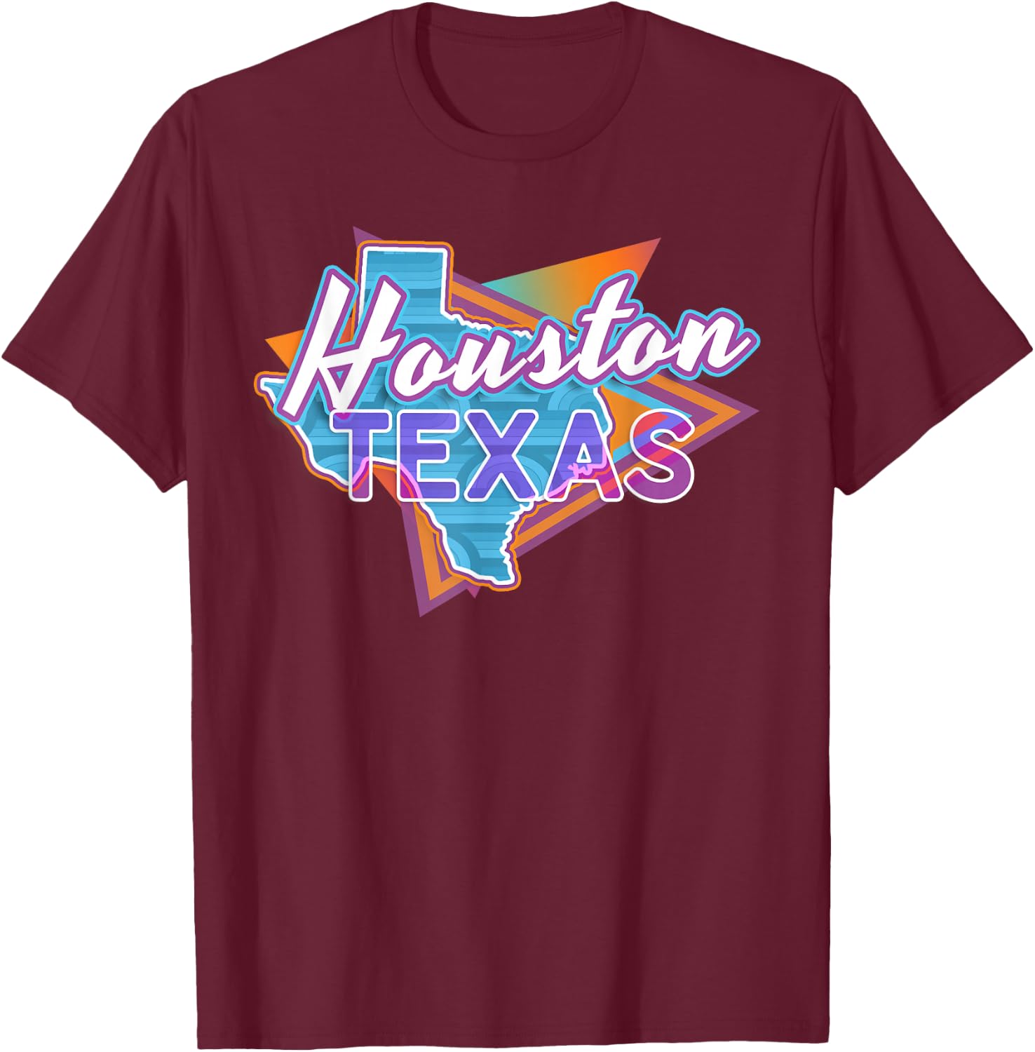 TX Hometown Classic 80s 90s Retro Souvenir Apparel Houston Texas Vintage Retro Throwback T-Shirt - T-Shirt | Maroon