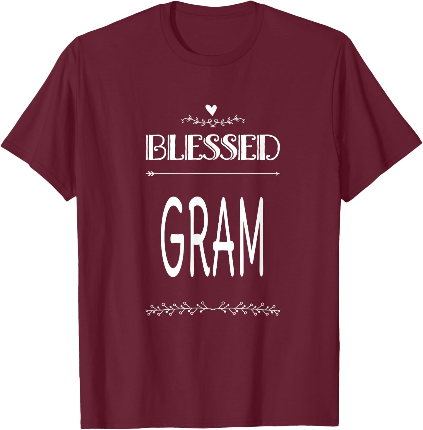 Blessed Gram Grandma Grandmother T-Shirt - T-Shirt | Maroon