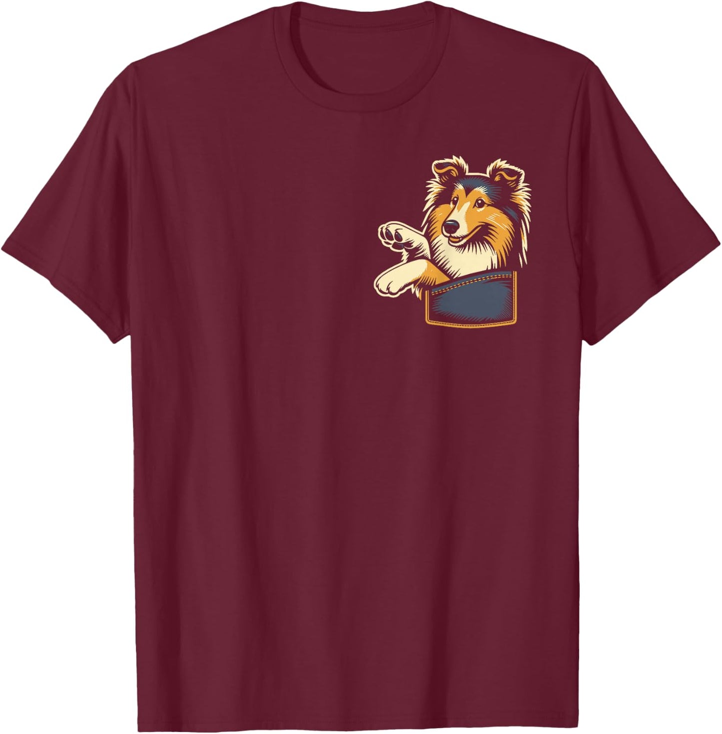 Cute Shetland Shepherd The Sheltie Graphic Design T-Shirt - T-Shirt | Maroon