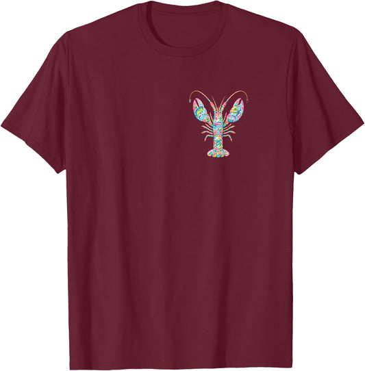 Preppy Coastal Lobster Palm Beach Resort Style Florida Keys T-Shirt - T-Shirt | Maroon