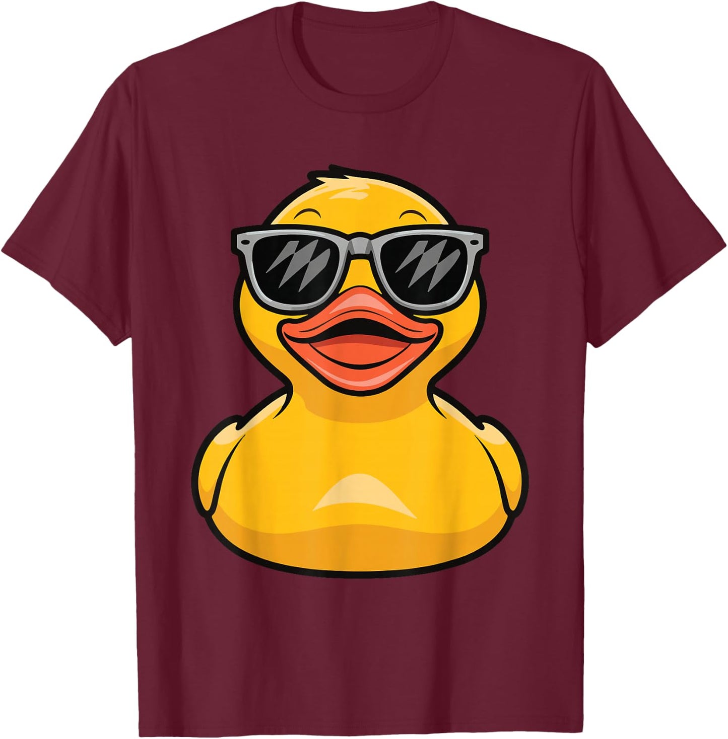 Rubber Duck With Sunglasses T-Shirt - T-Shirt | Maroon