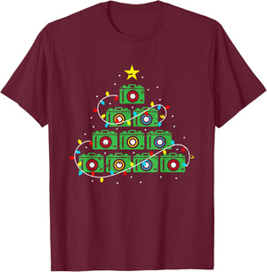 Ugly Christmas Tree Camera Photographer T-Shirt - T-Shirt | Maroon