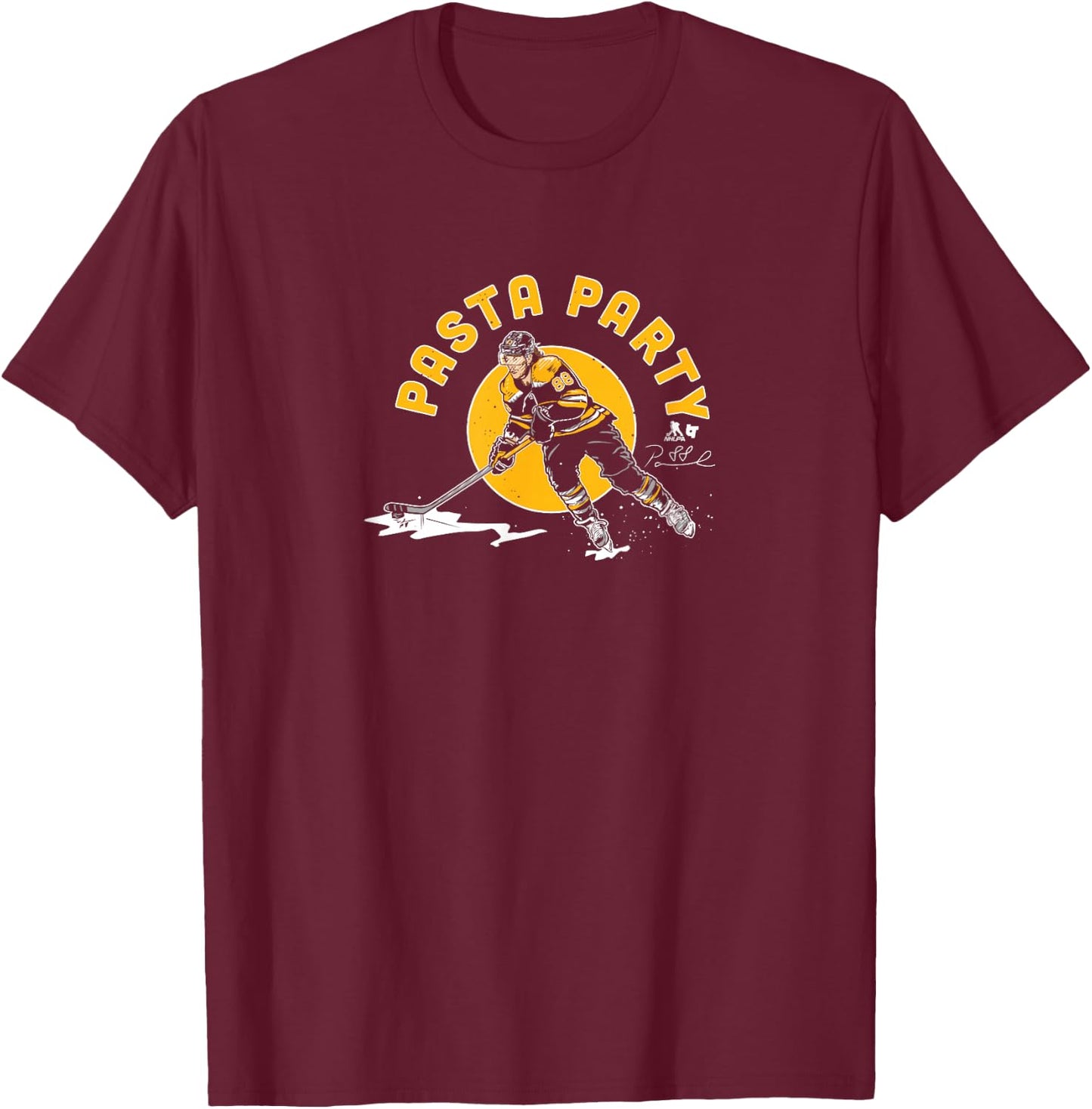 Pasta Party - David Pastrnak - Boston Hockey T-Shirt - T-Shirt | Maroon