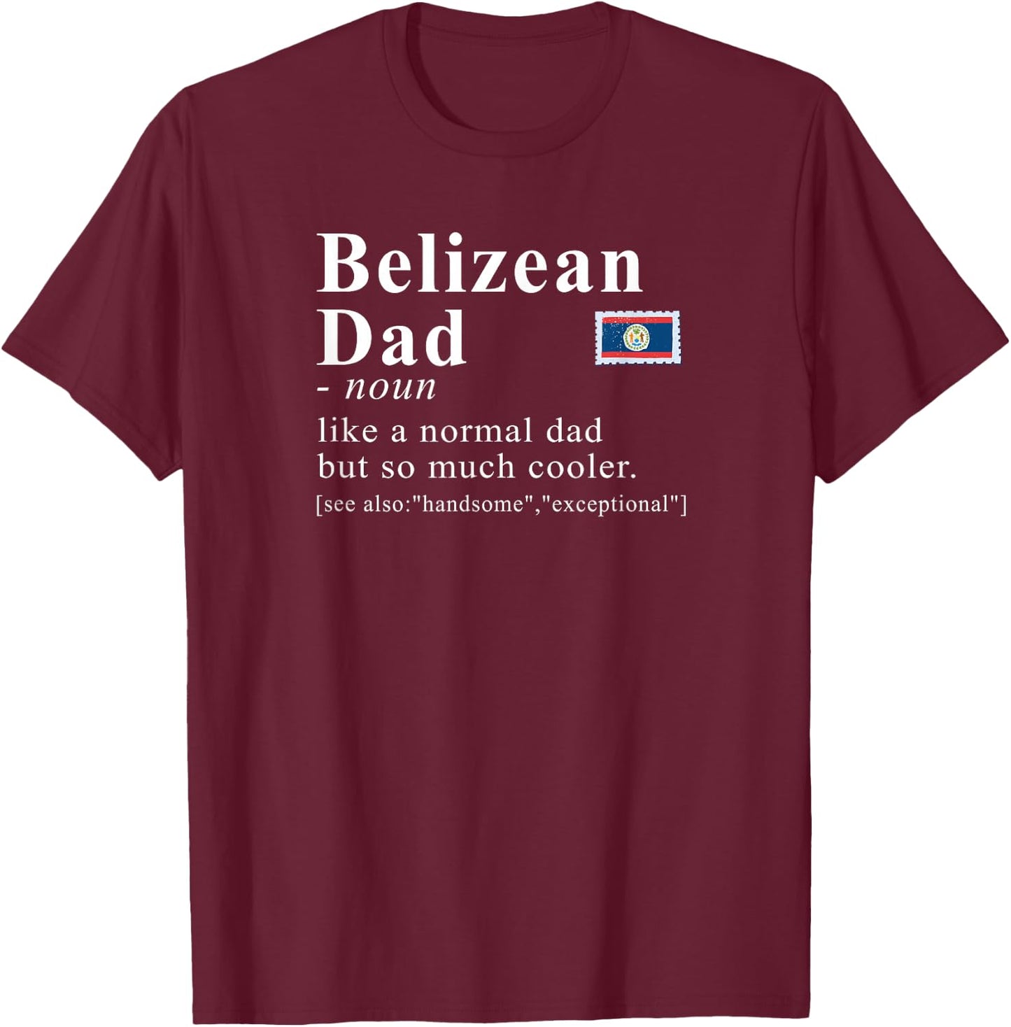 Belizean Dad Definition Cooler Father T-Shirt - T-Shirt | Maroon