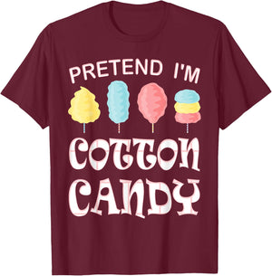 Pretend I'm Cotton Candy Halloween Costume T-Shirt - T-Shirt | Maroon