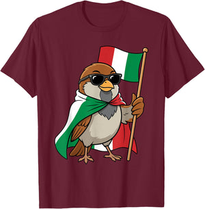 Drapeau Italien Moineau drôle Italie T-Shirt - T-Shirt | Maroon