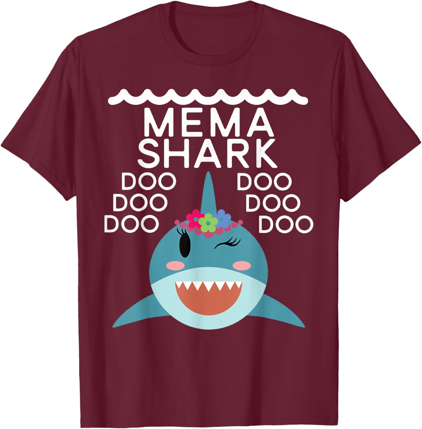 Mema Shark shirt Matching Family Shirts Shark Family T-Shirt - T-Shirt | Maroon