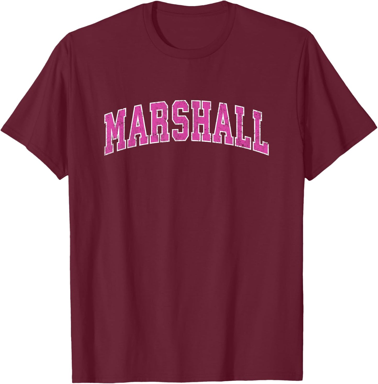 Marshall Minnesota MN Vintage Sports Design Pink Design T-Shirt - T-Shirt | Maroon